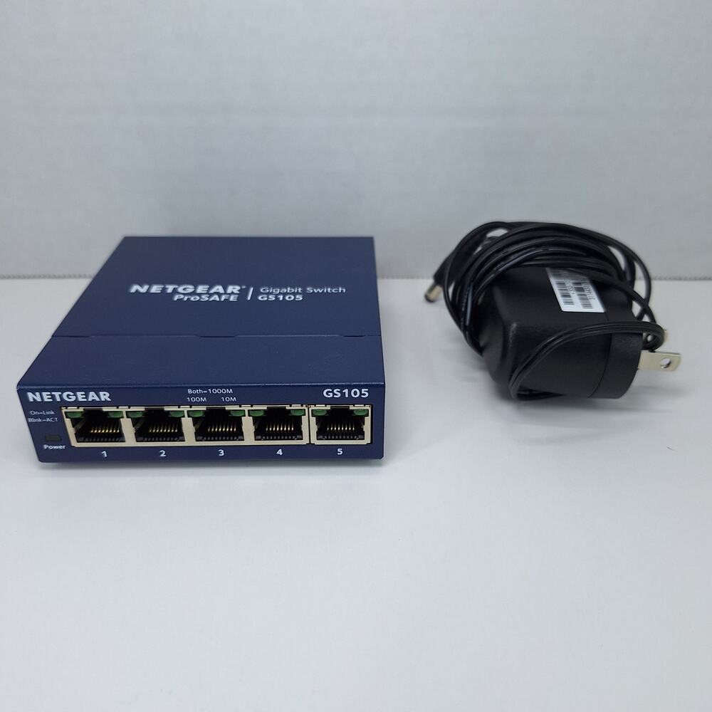 Netgear ProSafe GS105 v5 Gigabit Ethernet Switch 5 Port Unmanaged Network